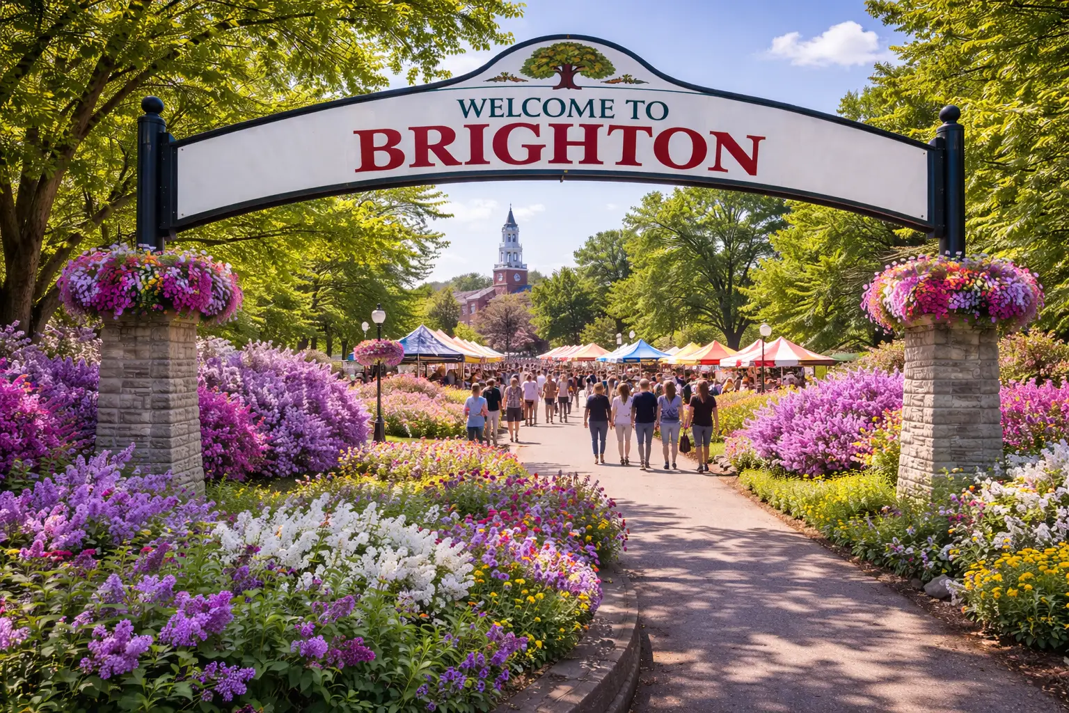 Welcome to Brighton NY sign – Maid 4 Time house cleaning service area